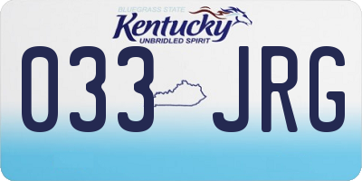 KY license plate 033JRG