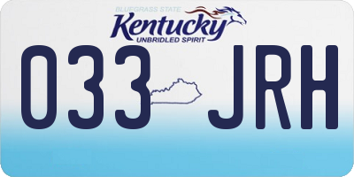 KY license plate 033JRH