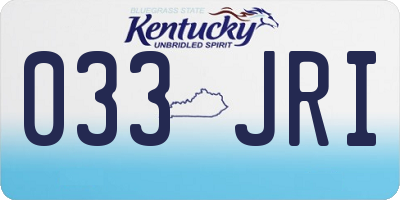 KY license plate 033JRI