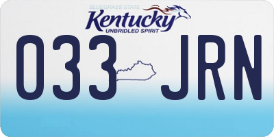 KY license plate 033JRN