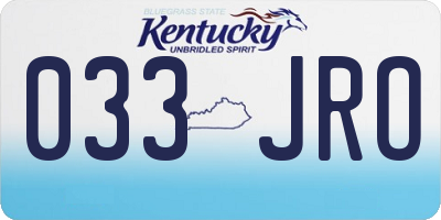 KY license plate 033JRO