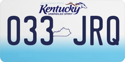 KY license plate 033JRQ
