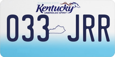 KY license plate 033JRR