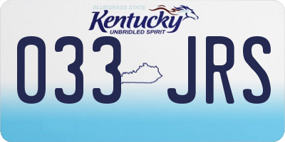 KY license plate 033JRS