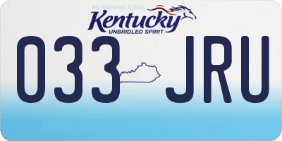 KY license plate 033JRU