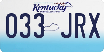 KY license plate 033JRX