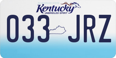KY license plate 033JRZ