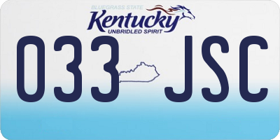 KY license plate 033JSC