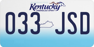 KY license plate 033JSD