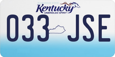 KY license plate 033JSE