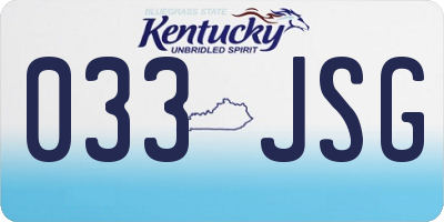 KY license plate 033JSG