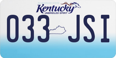 KY license plate 033JSI
