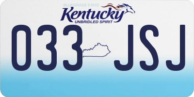 KY license plate 033JSJ
