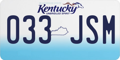KY license plate 033JSM