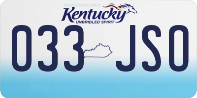 KY license plate 033JSO