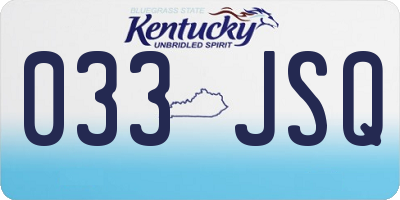 KY license plate 033JSQ