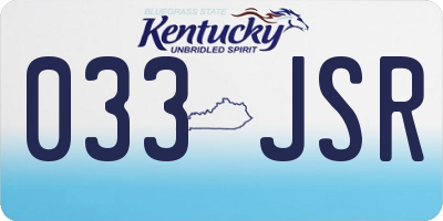 KY license plate 033JSR