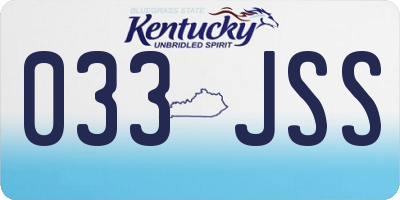 KY license plate 033JSS