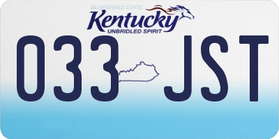 KY license plate 033JST