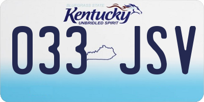 KY license plate 033JSV