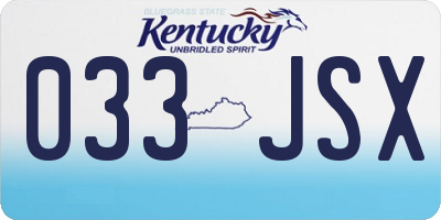KY license plate 033JSX