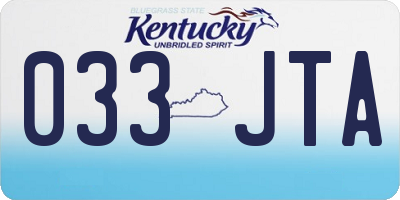 KY license plate 033JTA