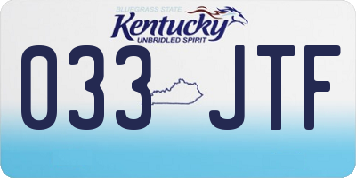 KY license plate 033JTF
