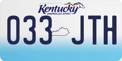 KY license plate 033JTH