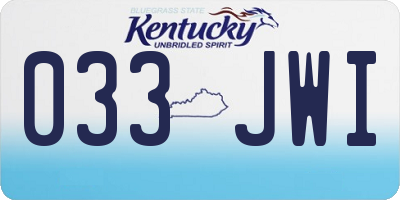 KY license plate 033JWI