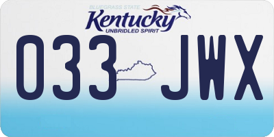 KY license plate 033JWX