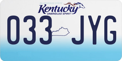 KY license plate 033JYG