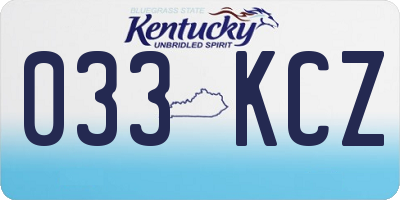 KY license plate 033KCZ