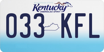 KY license plate 033KFL