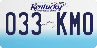 KY license plate 033KMO