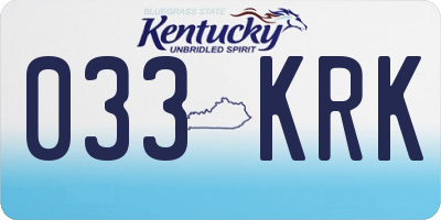 KY license plate 033KRK