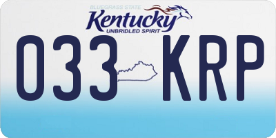 KY license plate 033KRP