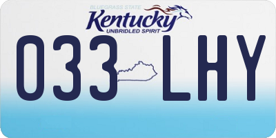 KY license plate 033LHY