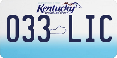 KY license plate 033LIC