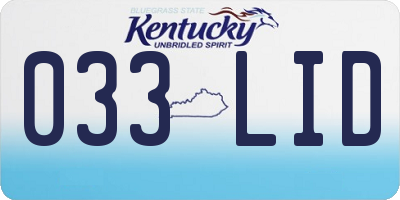 KY license plate 033LID