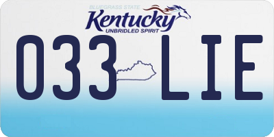 KY license plate 033LIE