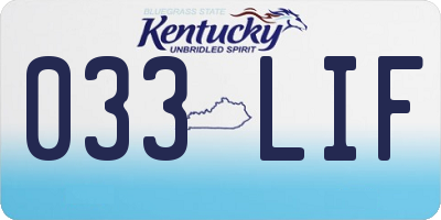 KY license plate 033LIF