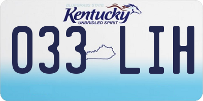KY license plate 033LIH