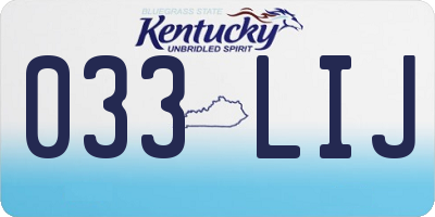 KY license plate 033LIJ