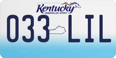 KY license plate 033LIL