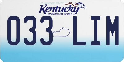 KY license plate 033LIM