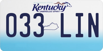 KY license plate 033LIN
