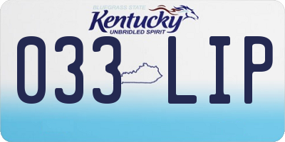 KY license plate 033LIP