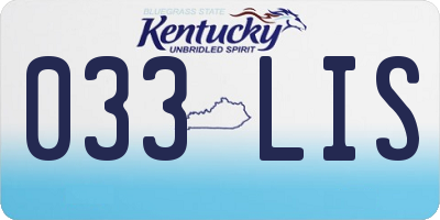 KY license plate 033LIS