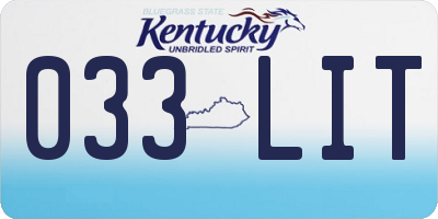 KY license plate 033LIT