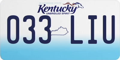KY license plate 033LIU